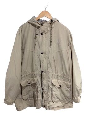 Vintage Women’s Northern Reflections Light Beige Hooded Jacket Pockets